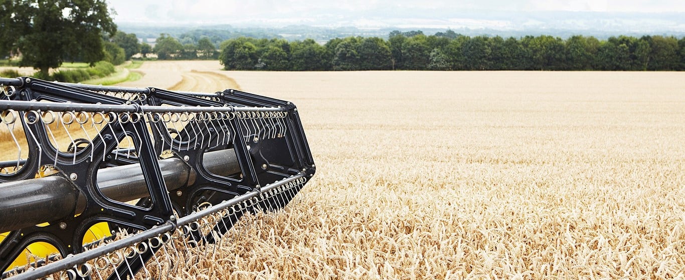 machine harvesting wheat